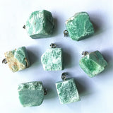 Multi-Color Agate Fluorite Raw Ore Necklace Pendant
