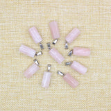 Purple Crystal Tipping Column Stone Pendant Necklace