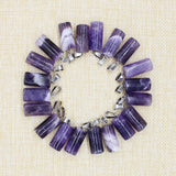 Purple Crystal Tipping Column Stone Pendant Necklace
