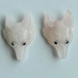 Pink Carved Wolf Head Pendants for Necklace 2pcs/lot
