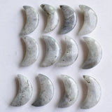 Tiger Eye Stone Amethyst Moon Shape Pendants 12pcs