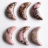 Tiger Eye Stone Amethyst Moon Shape Pendants 12pcs