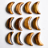Tiger Eye Stone Amethyst Moon Shape Pendants 12pcs