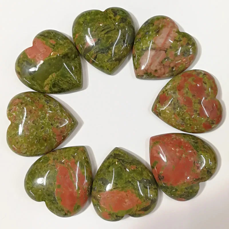 Unakite Stone Heart Shape Cabochons 25mm 20pcs/lot