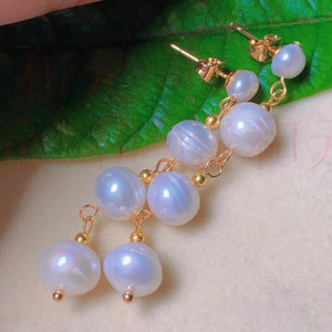 Natural Freshwater Pearl Ear Studs - Women's Earrings for Easter Party
