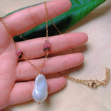 Green Pearl Square Necklace Pendant Natural Shell Pearl