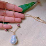 Green Pearl Square Necklace Pendant Natural Shell Pearl