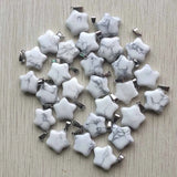 Natural Turquoise 5-Pointed Star Pendants Charms for Jewelry Making 50pcs
