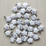 Natural Turquoise 5-Pointed Star Pendants Charms for Jewelry Making 50pcs