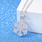 Zircon Snowflakes Pendant Necklace with Full Sparkle