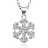 Zircon Snowflakes Pendant Necklace with Full Sparkle