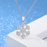 Zircon Snowflakes Pendant Necklace with Full Sparkle