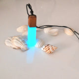 Wood Resin Pendant Necklace, Light Jewelry