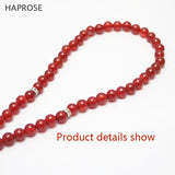 Red Agate Round Shape Prayer 99 Beads Islamic Muslim Tasbih Allah Rosary