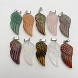 Gem Stone Carving Wings Pendant for Jewelry Making