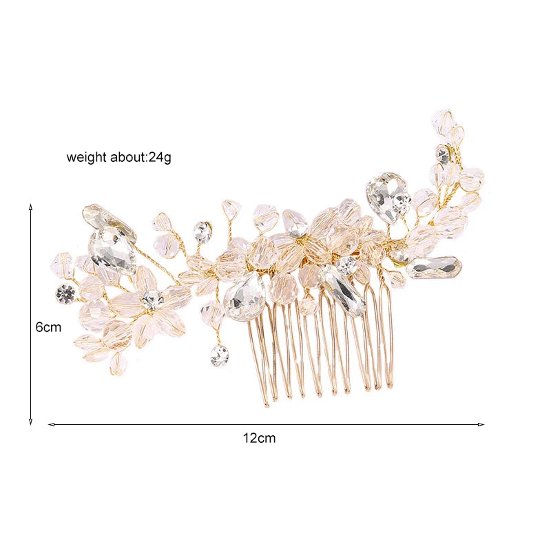 Beaded Rhinestone Hair Comb Daily Wear Hair Clip