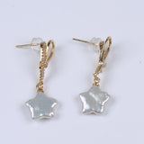 Vintage Metal Pearl Earrings, Large Pendant Freshwater Pearl Earrings