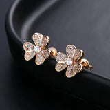 Zircon Flower Earrings for Women Stud Accessories