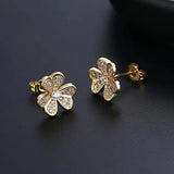 Zircon Flower Earrings for Women Stud Accessories
