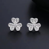 Zircon Flower Earrings for Women Stud Accessories