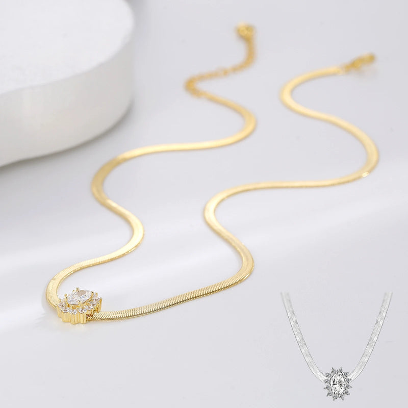 High-End Snake Bone Chain Necklace All-Match Ins Gold-Plated