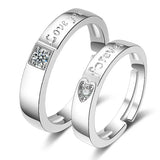 Heart-Shaped Couple Opening Ring Wedding Ring