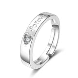 Heart-Shaped Couple Opening Ring Wedding Ring