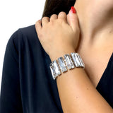Crystal Water Drill Cuff Bracelet for Bride Wedding Ornaments