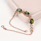 Emerald Gemstone Diamond Chain Bracelet Rose Jewelry