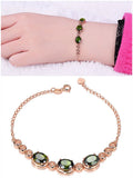 Emerald Gemstone Diamond Chain Bracelet Rose Jewelry