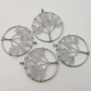 12pcs Opal Tree of Life Chakra Reiki Healing Stone Pendant for Necklace