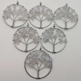 12pcs Opal Tree of Life Chakra Reiki Healing Stone Pendant for Necklace