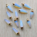 12pcs/Lot Opal Stone Faceted Drop Shape Pendants for DIY Jewelry Making
