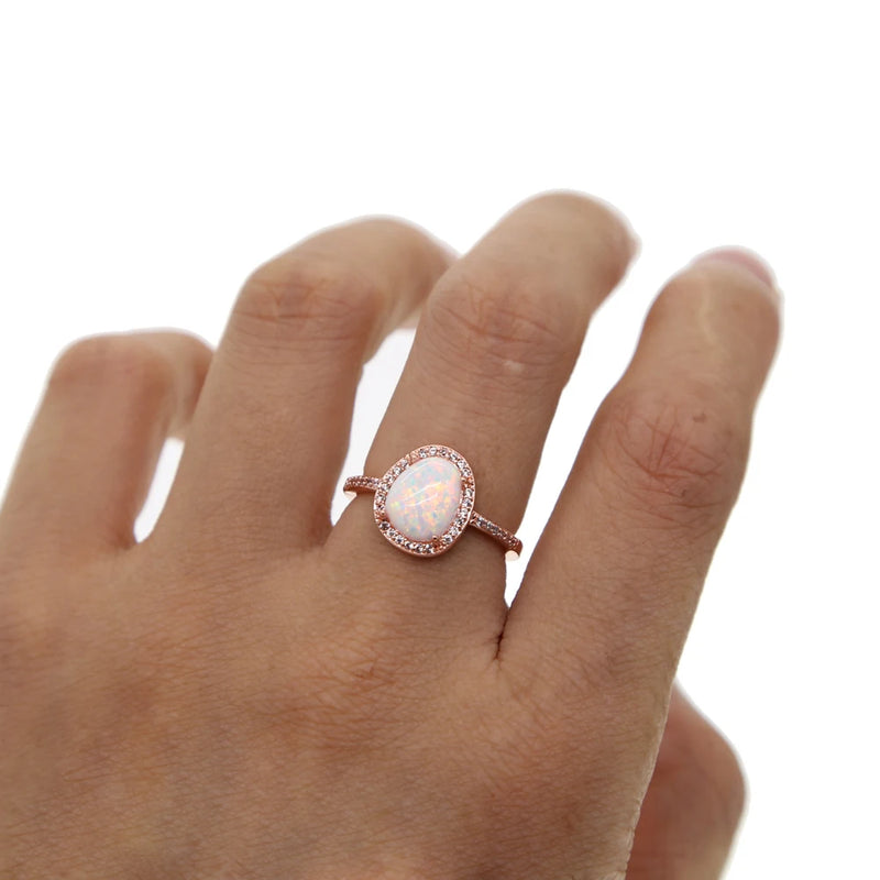 Big Fire Opal Rings for Women - Cheap Elegance Jewelry