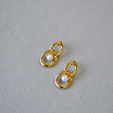 Pearl Plated Hoop Earrings for Women