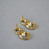 Pearl Plated Hoop Earrings for Women