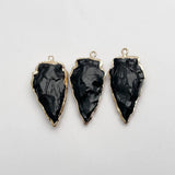 Pendulum Black Gem Stone Necklace Pendant Jewelry Making Charm (6pc)