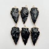 Pendulum Black Gem Stone Necklace Pendant Jewelry Making Charm (6pc)