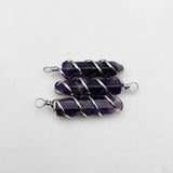 Pendulum Natural Stone Amethyst Silver Necklace Pendant Jewelry Making