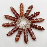 Red Agate Pendulum Stone Necklace Pendant Jewelry Making Charm