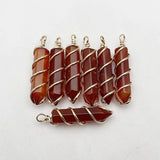 Red Agate Pendulum Stone Necklace Pendant Jewelry Making Charm