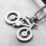 Stainless Steel Bicycle Pendant Necklace Jewelry