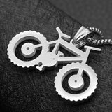 Stainless Steel Bicycle Pendant Necklace Jewelry