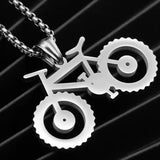 Stainless Steel Bicycle Pendant Necklace Jewelry