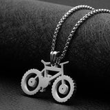 Stainless Steel Bicycle Pendant Necklace Jewelry
