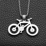 Stainless Steel Bicycle Pendant Necklace Jewelry