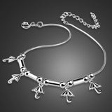 925 Sterling Silver Umbrella Pendant Anklet