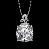 Pink Crystal Zircon Diamond Pendant Necklace for Women Silver Choker Jewelry