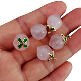 Pink Peach Pendants Natural Rose Quartaz Stone Copper Edging Necklace Jewelry