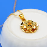 925 Sterling Silver Sunflower Necklace Women's Wedding Accessories